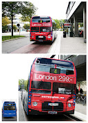 A closer inspection reveals that it is the front of a London bus painted on . (norwegian london bus)