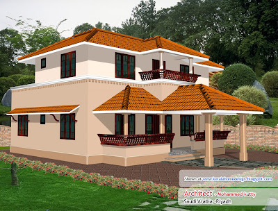 Kerala Home plan and elevation - 1936 Sq. Ft.