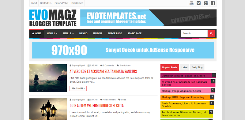 Evo Magz Blogger Template