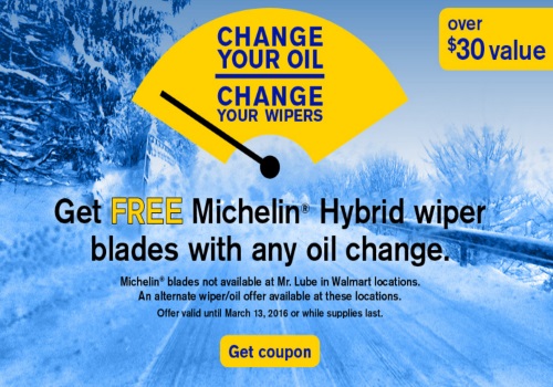 Mr Lube Free Michelin Hybrid Wipe Blades Coupon