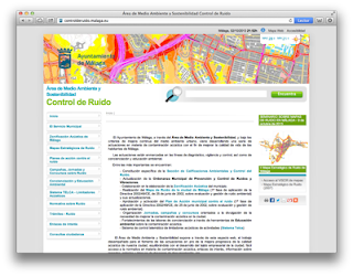 web control de ruido de la ciudad de Málaga