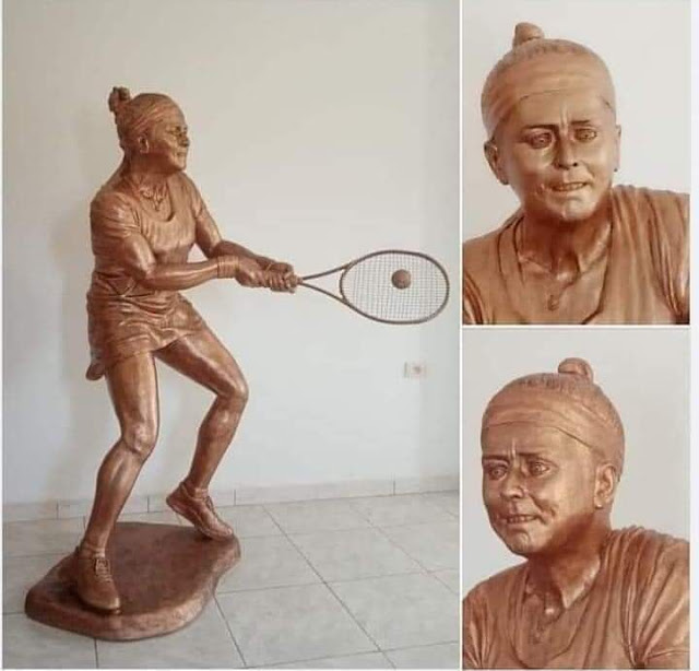 تمثال أنس جابر لاعبة التنس التونسية النية أنس جابر النتيجة لطيفة القفصي