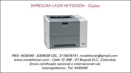 IMPRESORA LASER HP P3005DN – Dúplex