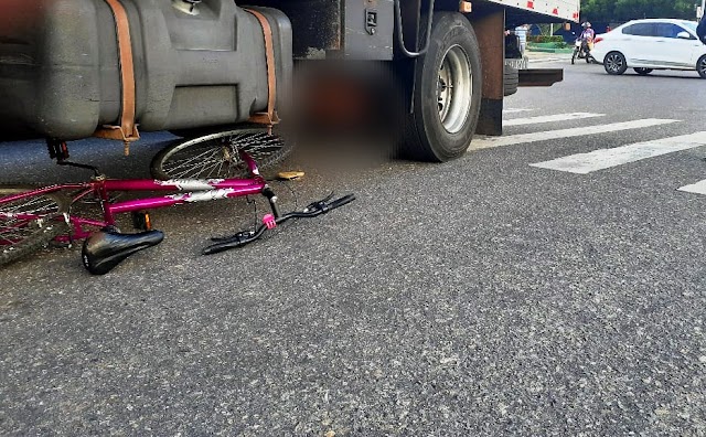 Ciclista morre após ser atropelada por caminhão na cidade de Parnaíba