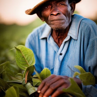 Working on a tobacco plantation