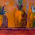 We Three Pineapples Oil Still Life By Amy Whitehouse