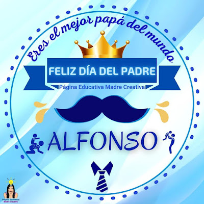 Solapín Nombre Alfonso para redes sociales por Día del Padre