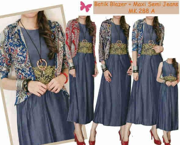 10 Model Long Dress  Batik  Kombinasi Blazer  2019