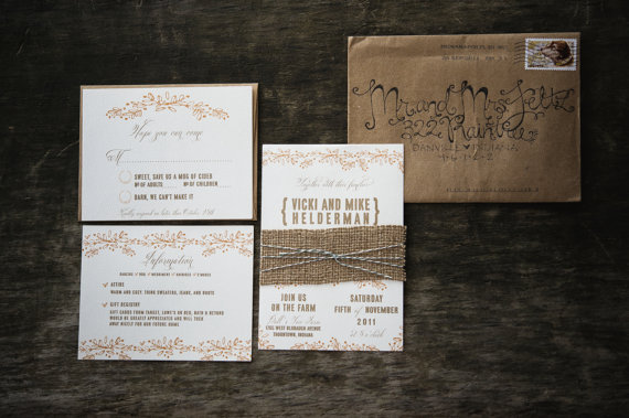 Rustic Invitation Suite on Etsy by Anne Madison Design