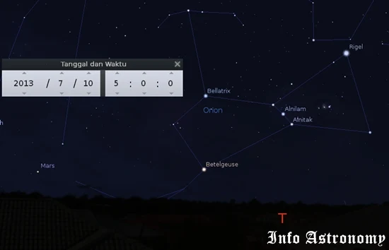 Konstelasi Orion terlihat lagi (di langit Bumi)