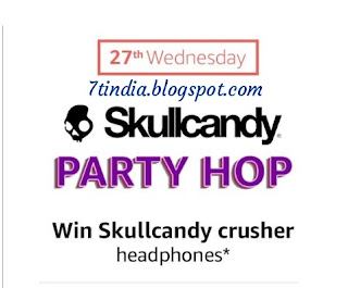 Answers for Amazon Skullcandy Party hop quiz on 27th September 2017 and win headphones