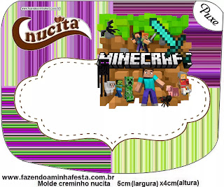 Cumpleaños de Minecraft: Etiquetas para Candy Bar para Imprimir Gratis.