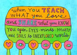 Image of a saying about sharing your passion for teaching.