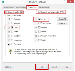 OSNAP Settings window