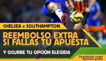 betfair reembolso 25 euros Chelsea vs Southampton 15 marzo