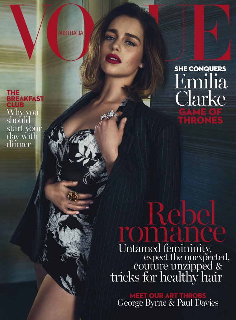 emilia clarke sexy vogue magazine australia cover models