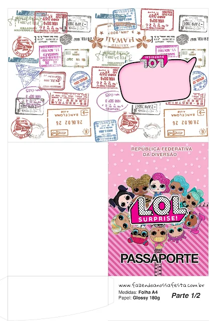 Pasaporte para Fiesta de LOL Surprise para Imprimir Gratis.