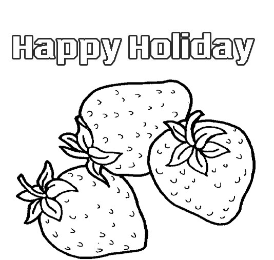 Download Fruits Coloring Pages "Happy Holidays"