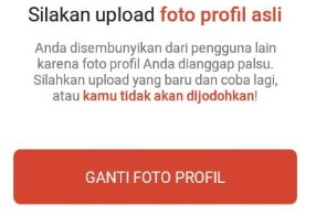 Silakan upload foto profil asli