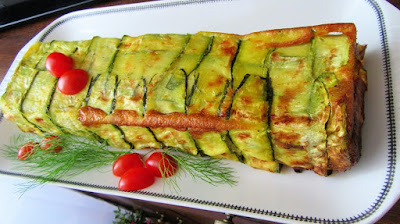 Složenac od tikvica, sira i pršuta / Zucchini terrine with prosciutto and cheese