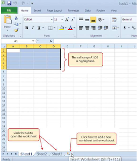 belajar excel pemula Menyoroti Kisaran Sel