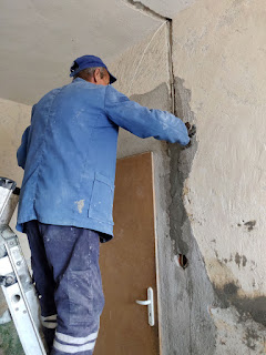 Cement over the newly run cables