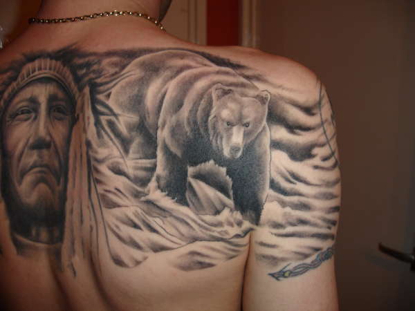 Adding a little color to your bear tattoo can really bring the design to 