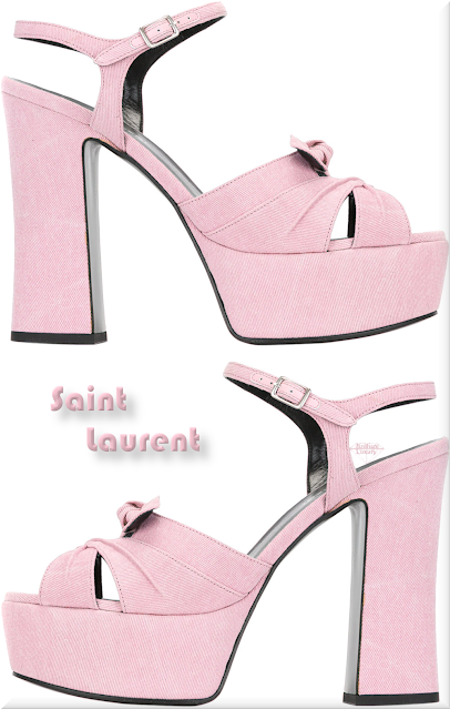 ♦Pink Saint Laurent Candy 80 bow sandal #saintlaurent #shoes #pink #pantone #brilliantluxury