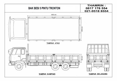 INFORMASI BURSA MOBIL TRUCK: Ukuran Karoseri Bak Tronton 4x2 dan 6x4