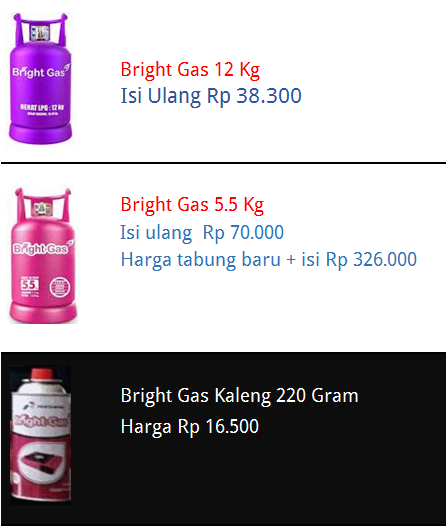 Harga Bright Gas Pertamina - Biaya dan Tarif