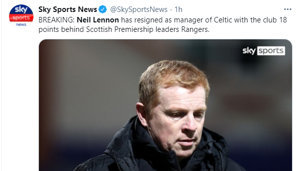 Neil Lennon has resigned as Celtic manager