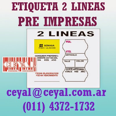 ETIQUETA 2 LINEAS PRE IMPRESAS