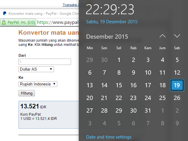 Kurs Dollar Paypal Hari ini 19 Desember 2015