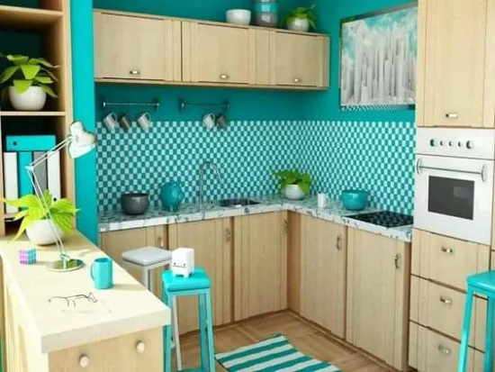 gambar rumah minimalis biru tosca