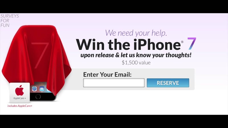 Win the New iPhone 7 $1,500 value! Simple survey.