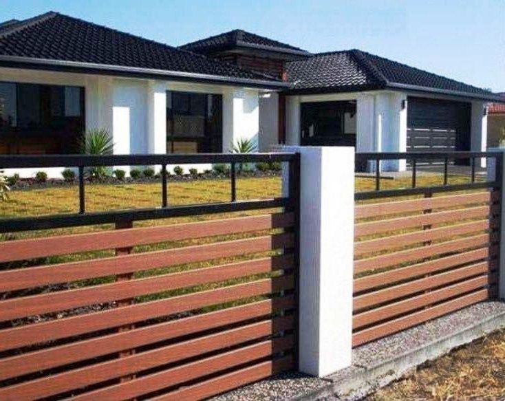 35 kombinasi warna cat  pagar  rumah  minimalis hijau ungu 