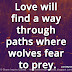 Love will find a way through paths where wolves fear to prey. ~Lord Byron