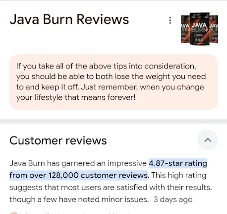 java burn google review