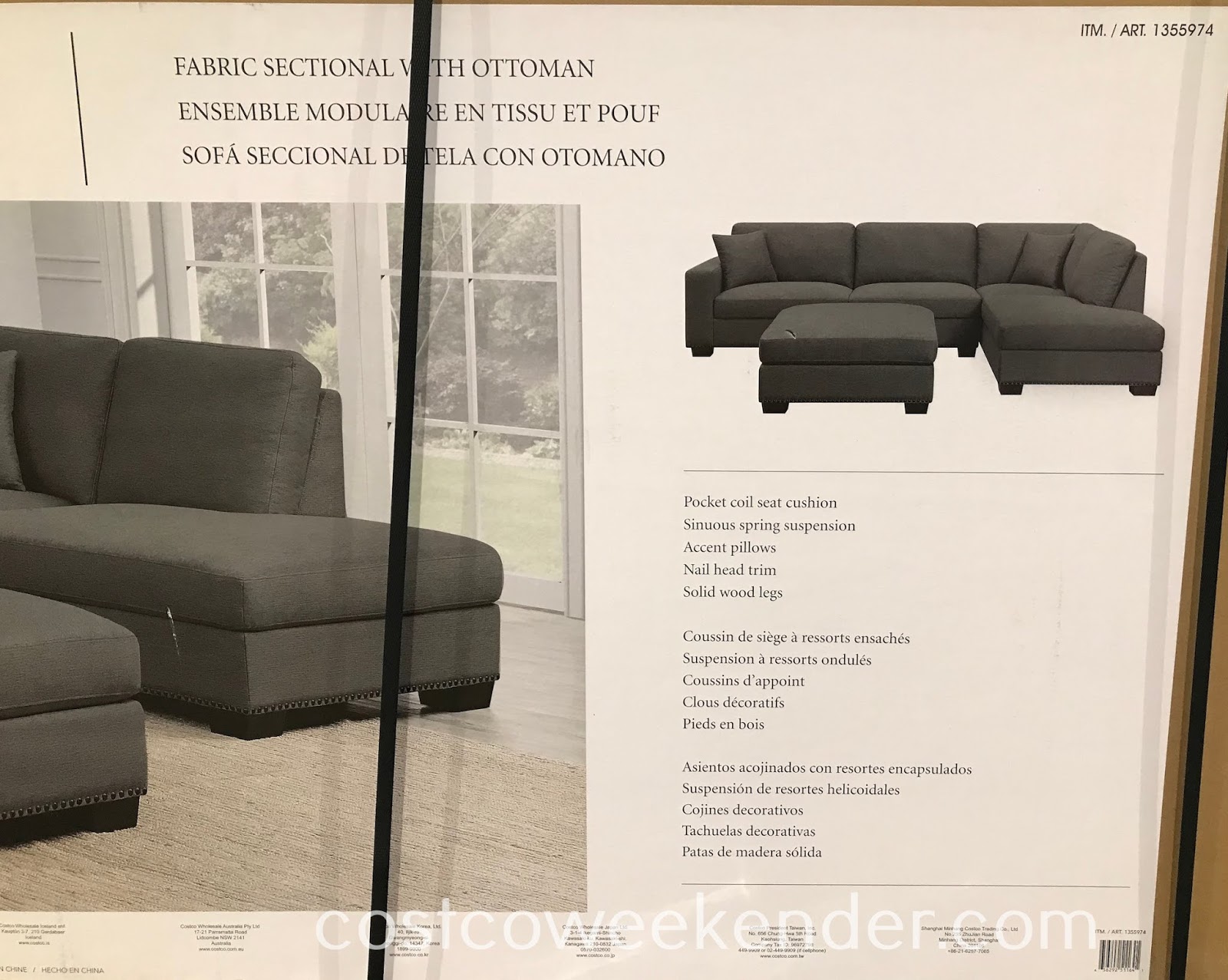 Thomasville Fabric Sectional with Ottoman | Costco Weekender