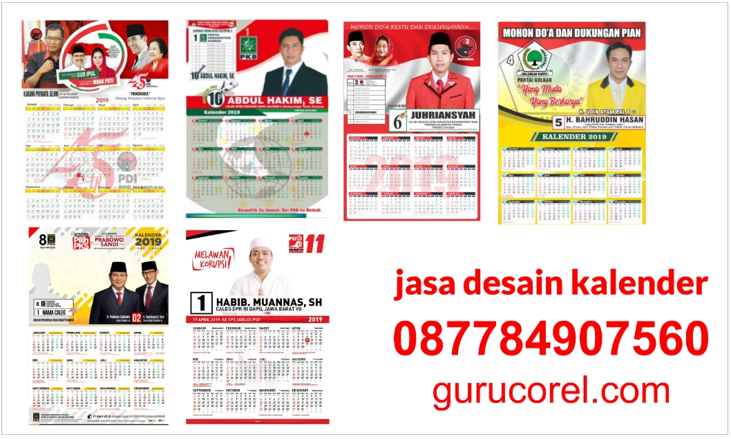 Jasa Desain Kalender Online Untuk Caleg Partai Politik 