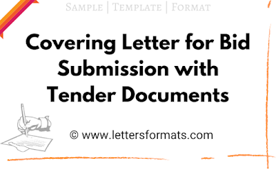 Covering Letter for Bid Submission with Tender Documents