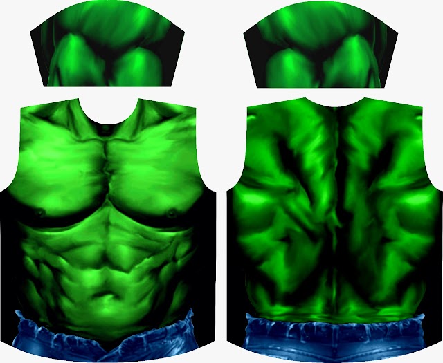 Plantilla Hulk para Sublimar camisetas