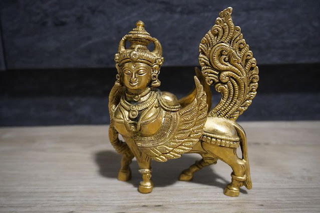 The golden idol of Kamdhenu ( An Indian goddess)