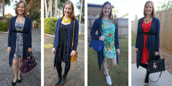 ways to wear a waterfall cardigan with dresses | awayfromtheblue