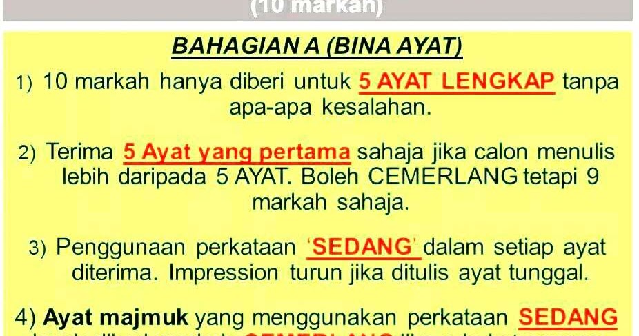 Panduan Membina 5 Ayat (Bahagian A)UPSR Bahasa Melayu 