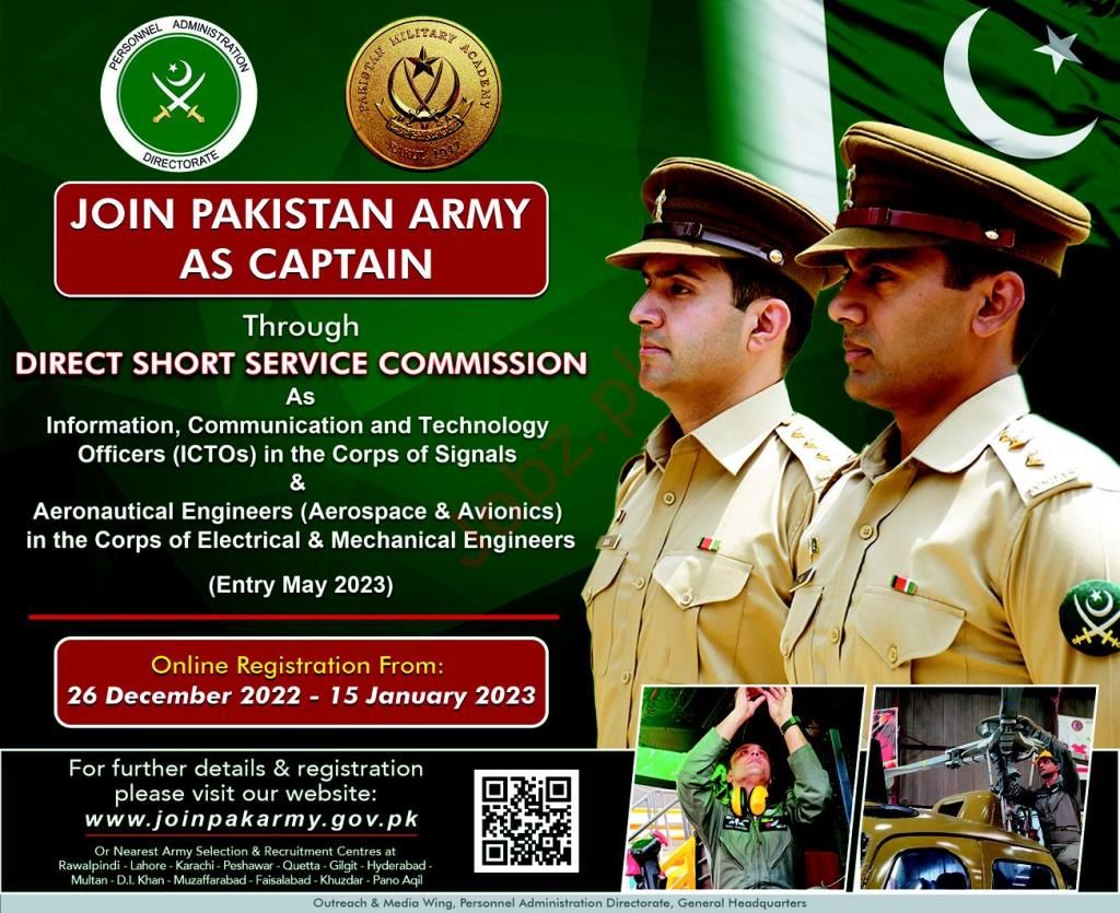 Latest Management jobs and others Government jobs in Pakistan Army closing date is around January 15, 2023, see exact from ad. Read complete ad online to know how to apply on latest Pakistan Army job opportunities.