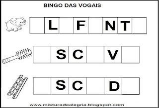 Bingo para alfabetização 