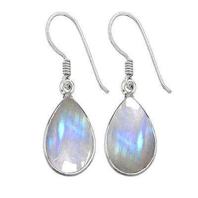 rainbow moonstone dangle earrings