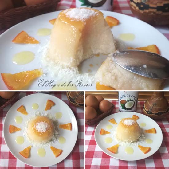 Flan de Coco con Caramelo de Naranja