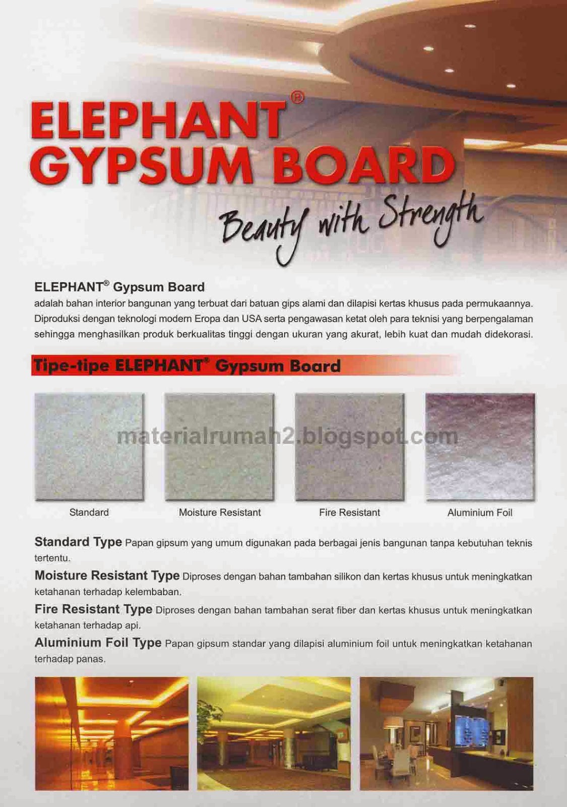 Brosur Katalog ELEPHANT GYPSUM BOARD Rumah  Material